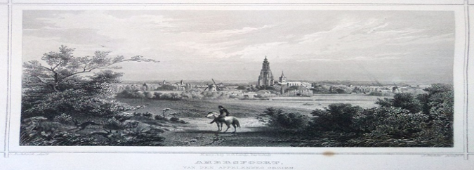 Zicht op Amersfoort vanaf Appelenweg - 1858